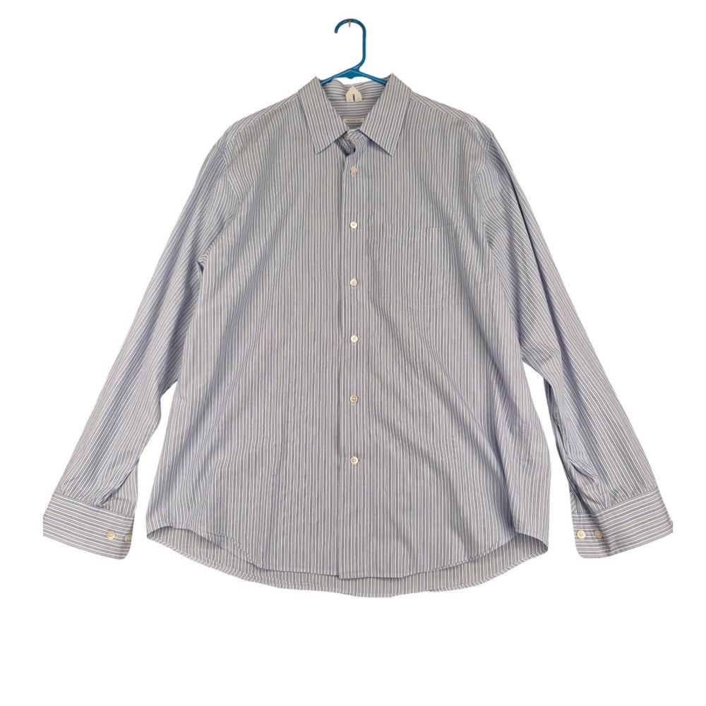 Arket Relaxed Fit Blue White Striped Button Down Shirt Mens EUR 50 L